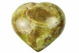 Polished Green Pistachio Opal Heart - Madagascar #249535-1